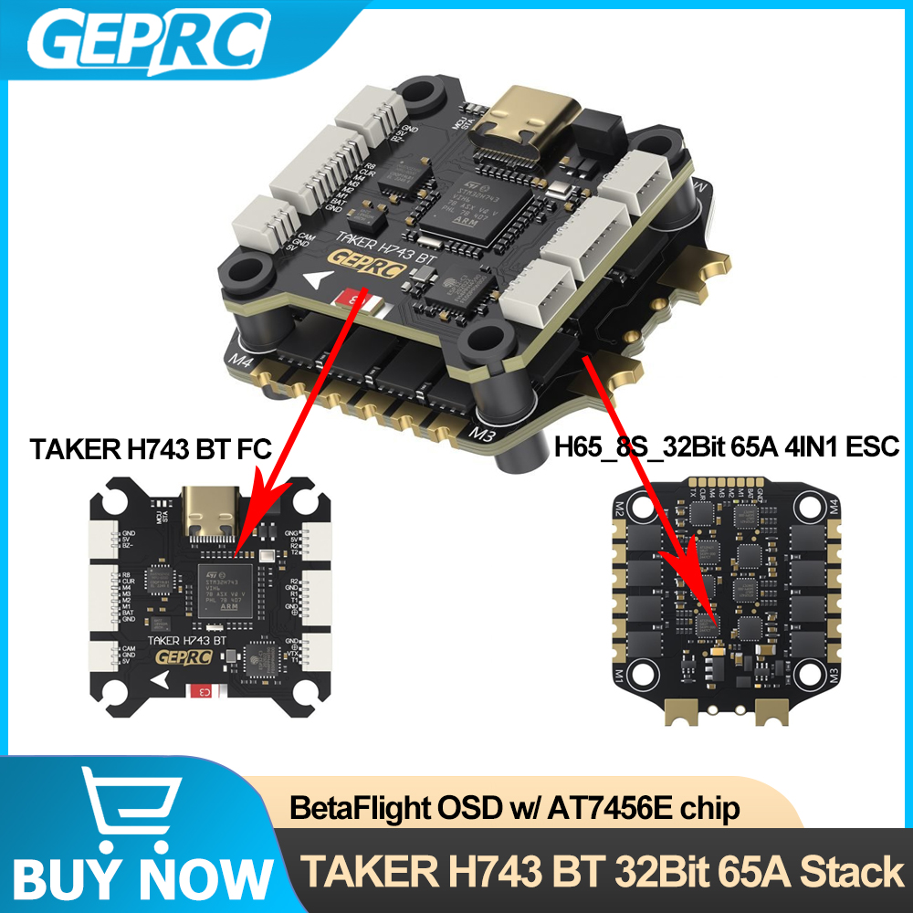 GEPRC TAKER H743 BT 32Bit 65A  - огляд і ціна Fpv Drone Esc